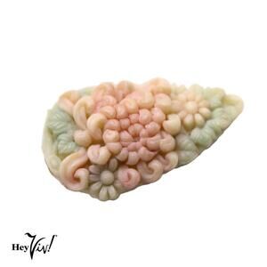 Vintage Celluloid Floral Flower Clip Pin in Pastel Pink Made in Japan - Hey Viv